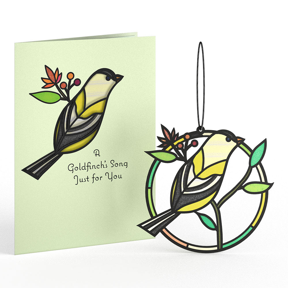 Goldfinch's Song Suncatcher Card