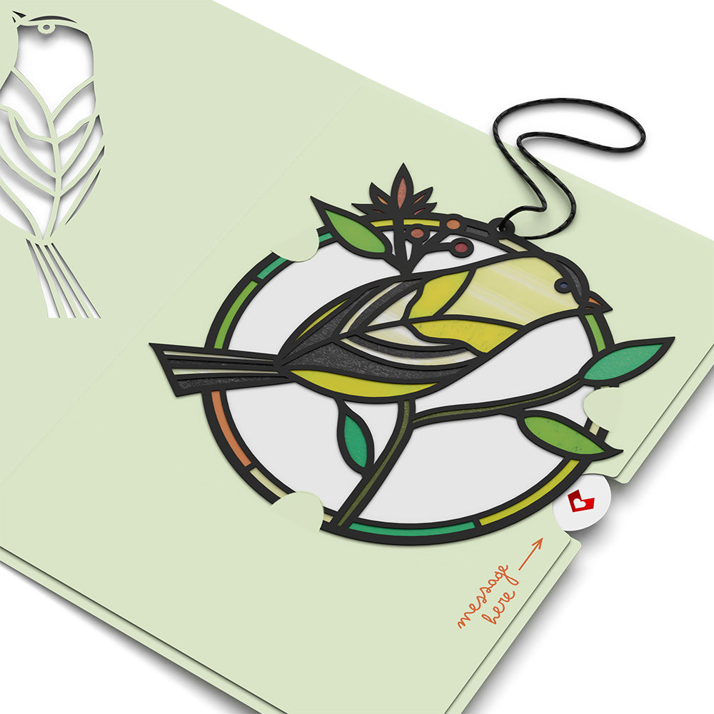 Goldfinch's Song Suncatcher Card