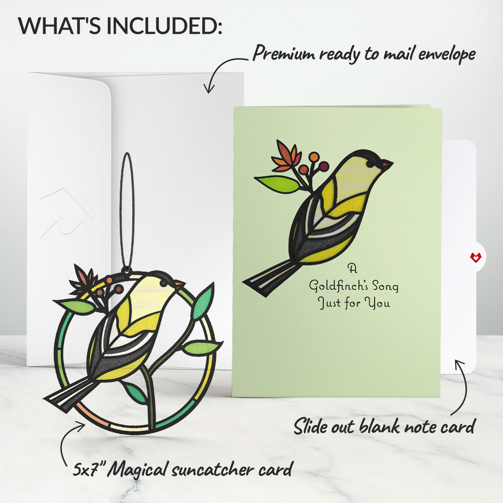 Goldfinch's Song Suncatcher Card