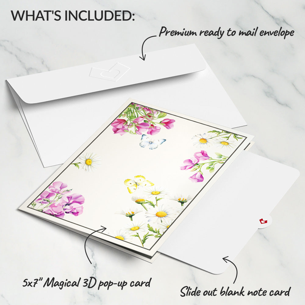 Born to Bloom: April Birth Month Flowers Pop-Up Card