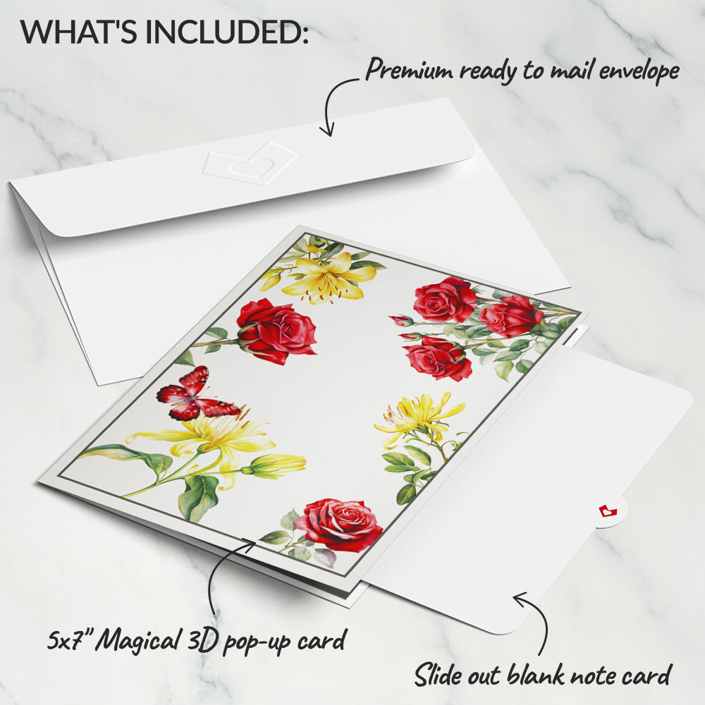 Born to Bloom: June Birth Month Flowers Pop-Up Card