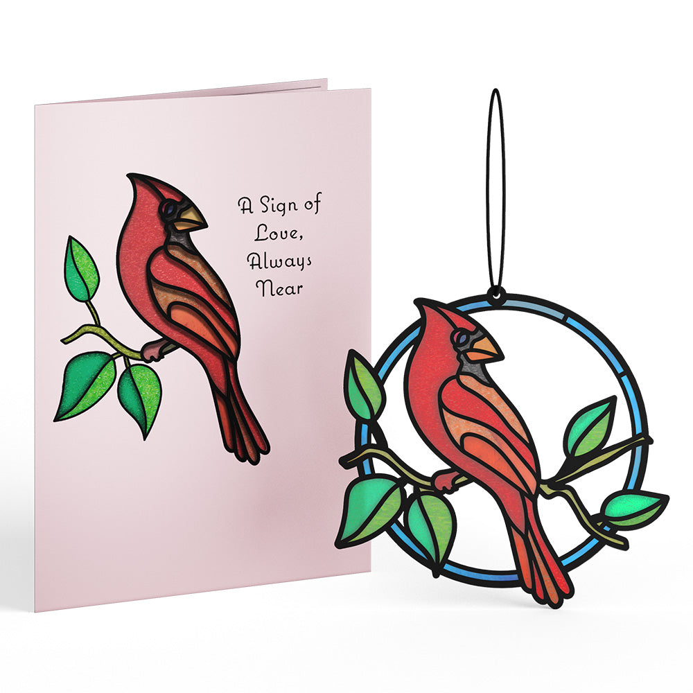 Sign of Love Cardinal Suncatcher Card