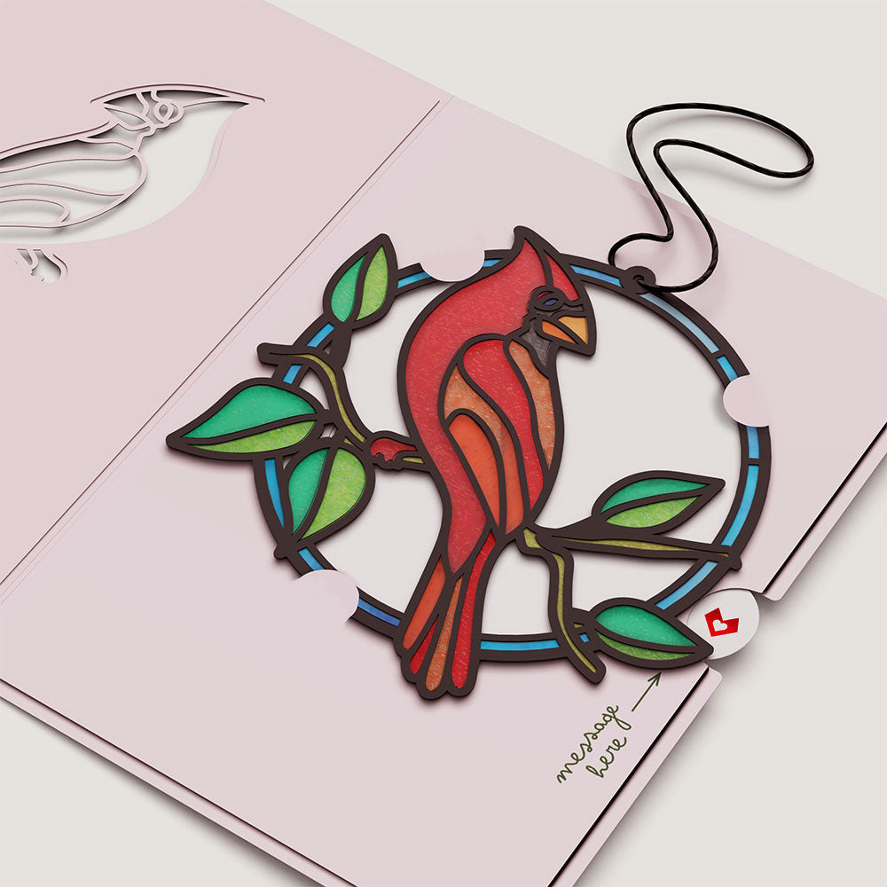Sign of Love Cardinal Suncatcher Card