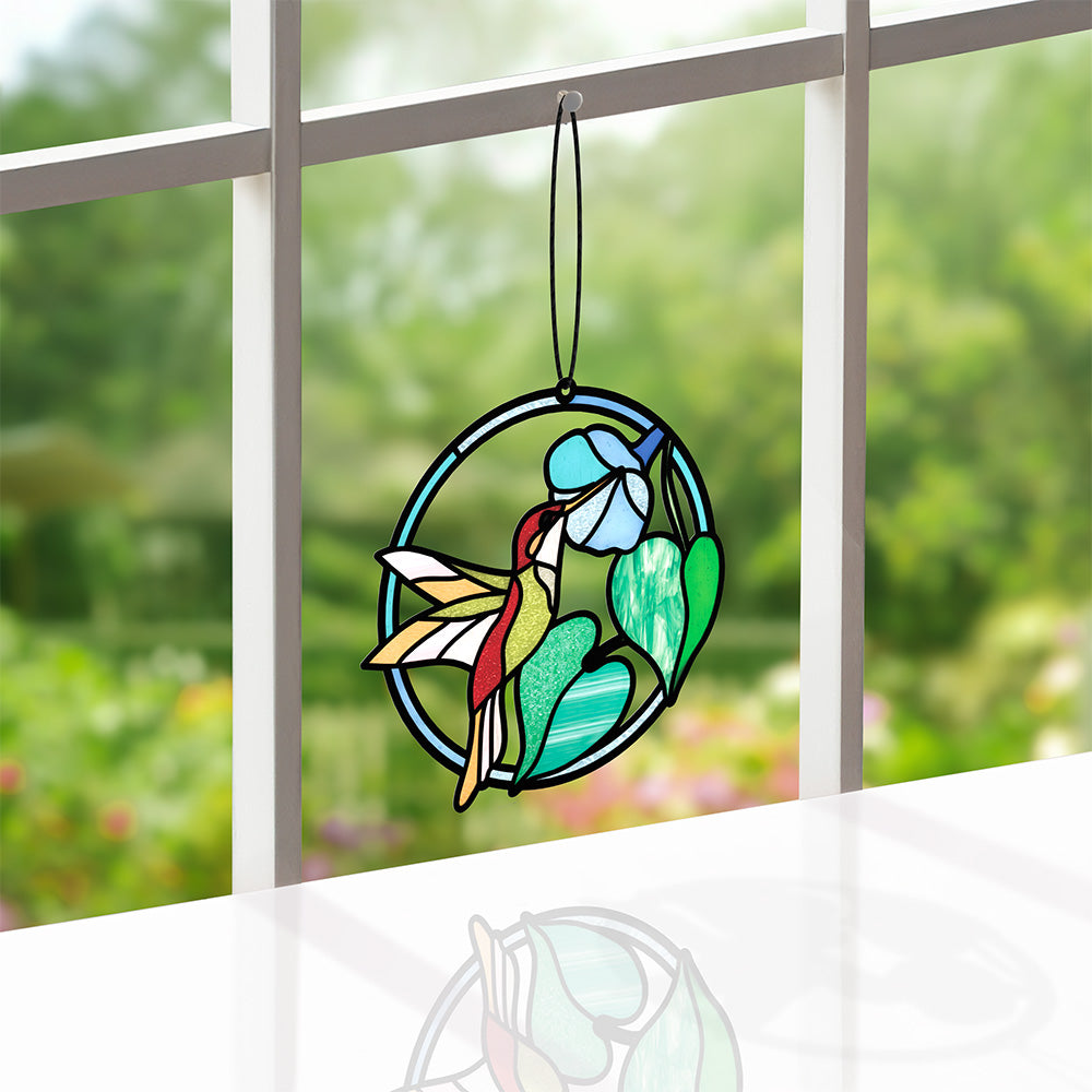 Smile to Your Heart Hummingbird Suncatcher Card