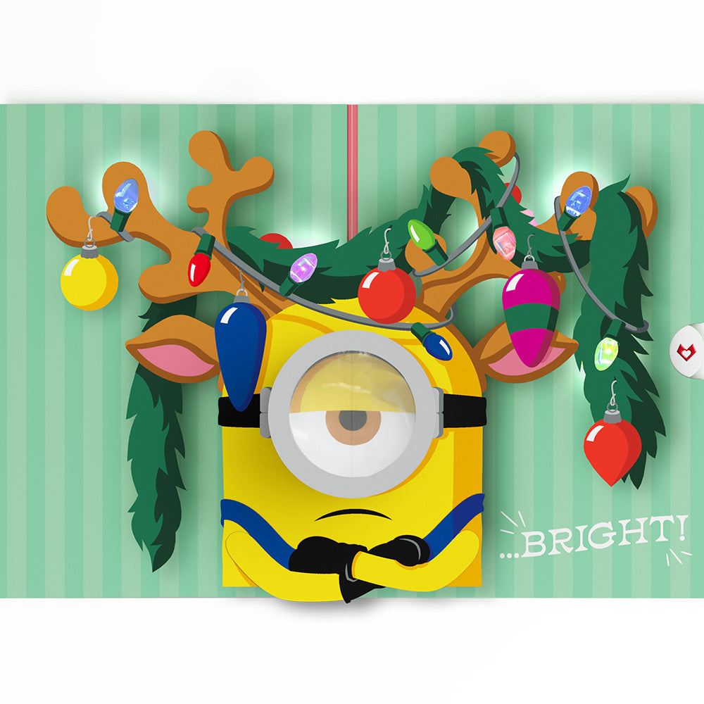 Minions Merry & Bright Light-Up Pop-Up Card