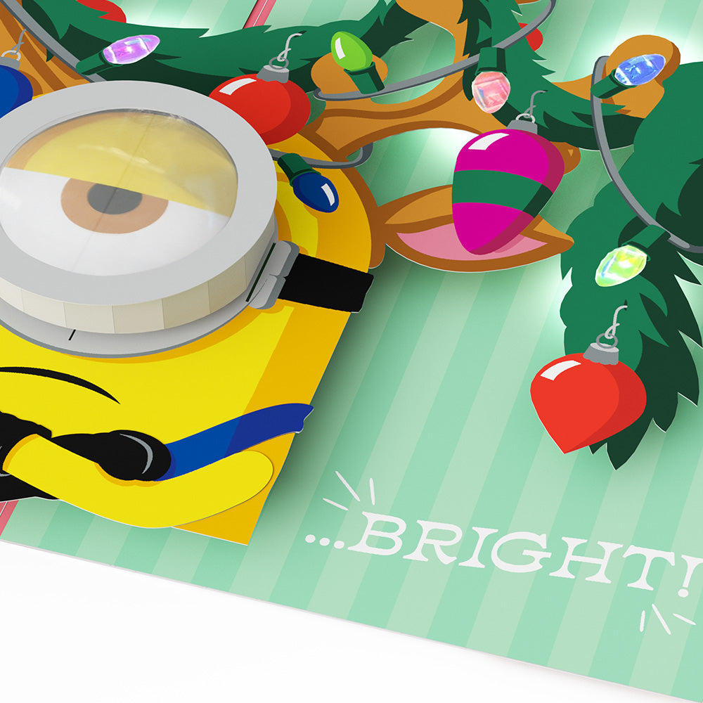Minions Merry & Bright Light-Up Pop-Up Card