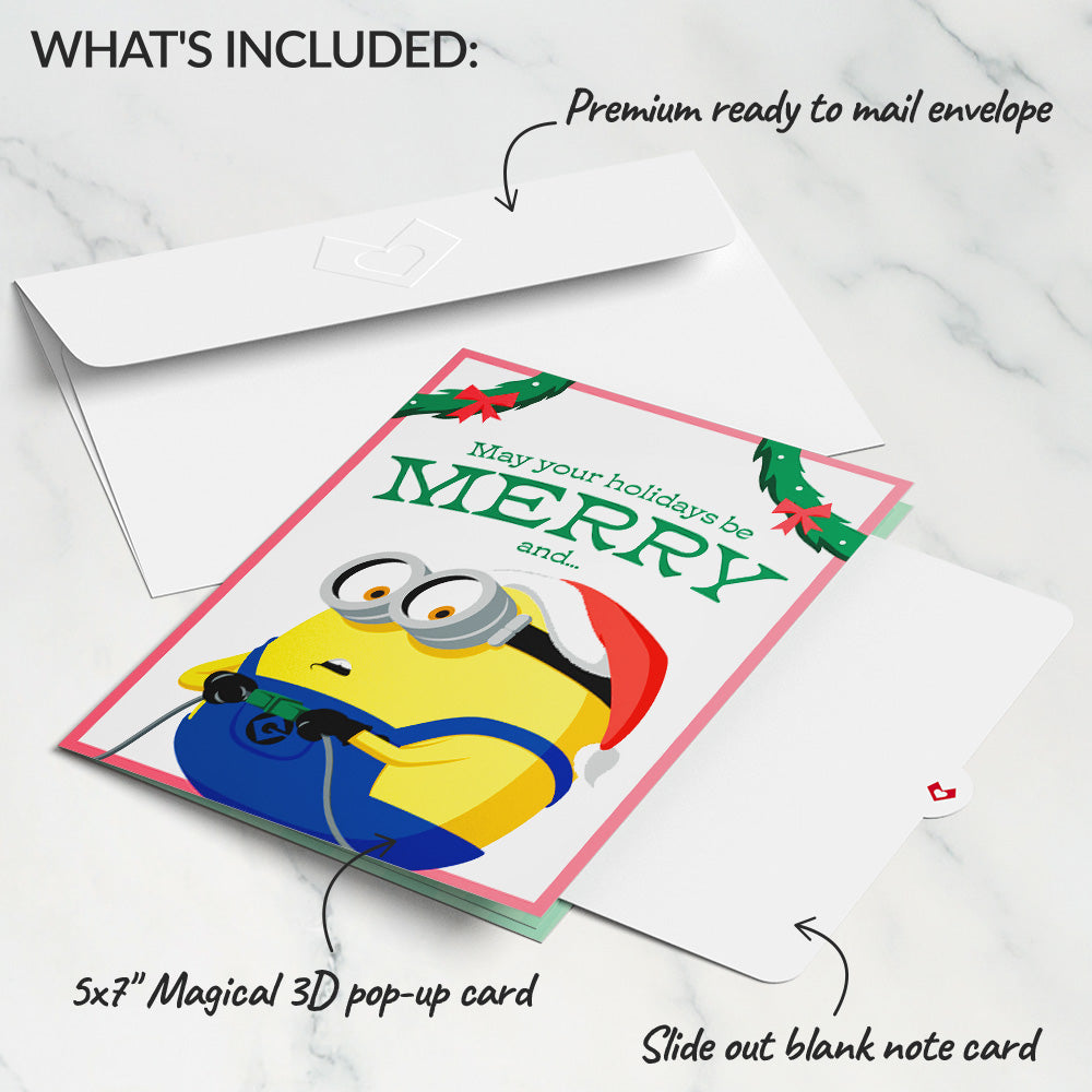 Minions Merry & Bright Light-Up Pop-Up Card