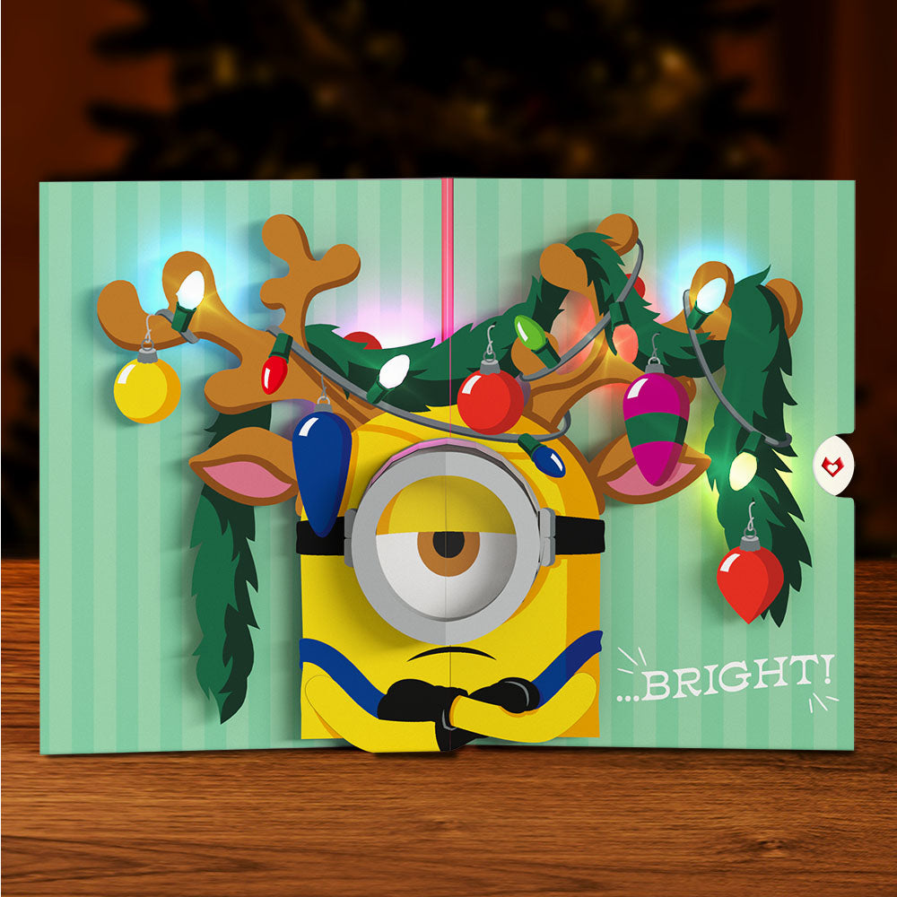 Minions Merry & Bright Light-Up Pop-Up Card – Lovepop