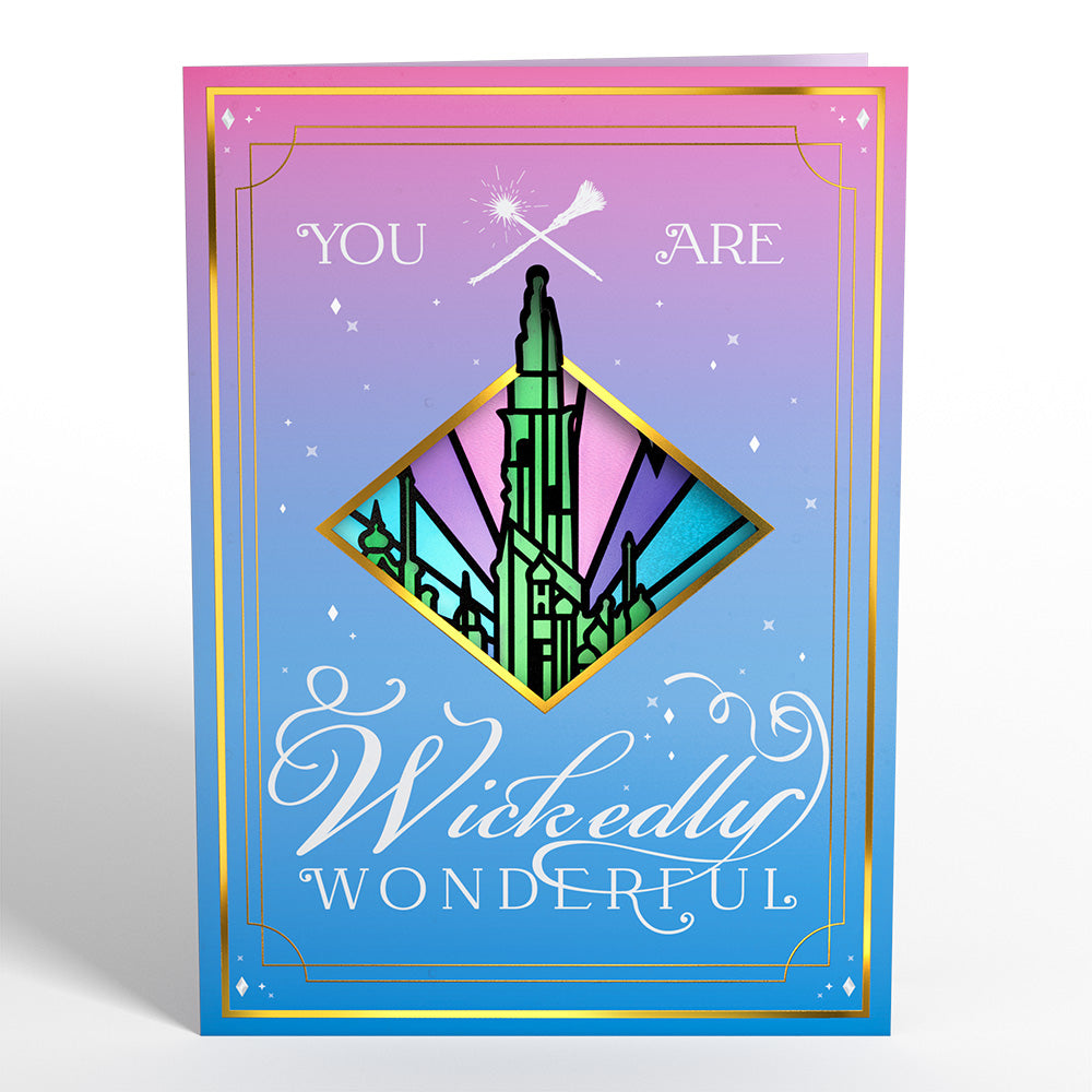 Wicked You Are Wickedly Wonderful Suncatcher Card & Pop-Up Bouquet Bundle