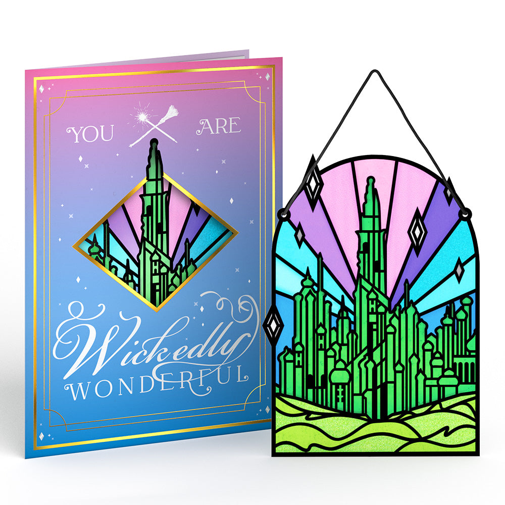 Wicked You Are Wickedly Wonderful Suncatcher Card & Pop-Up Bouquet Bundle