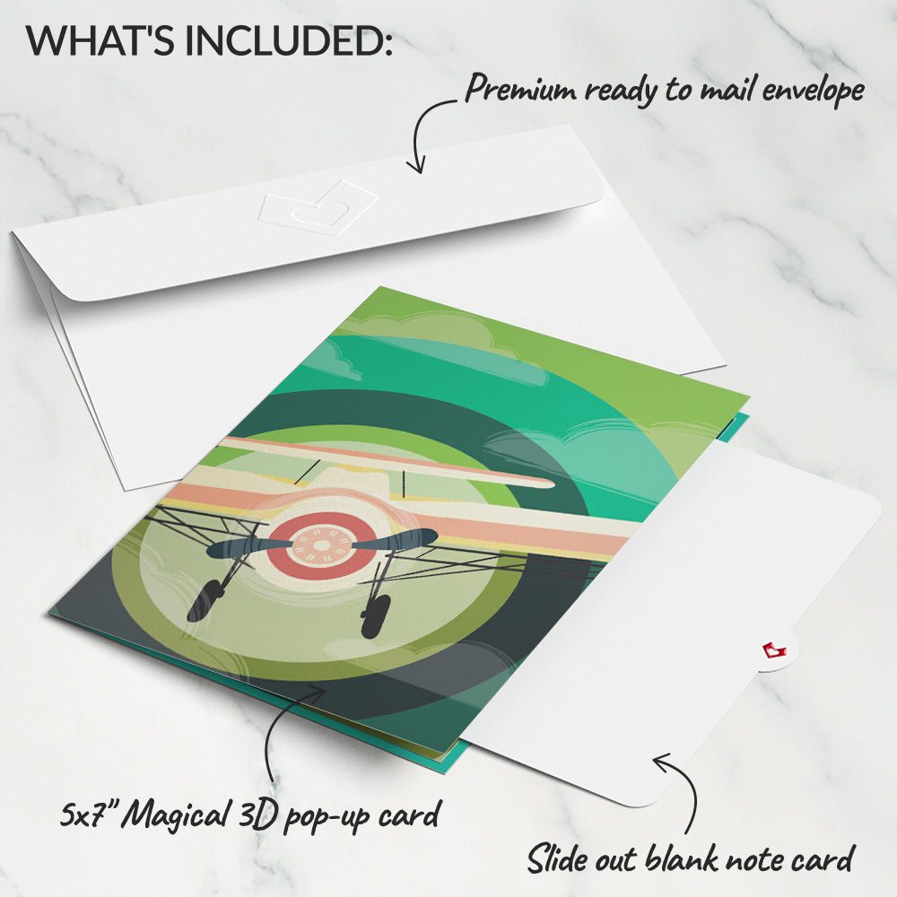 Vintage Plane Pop-Up Card