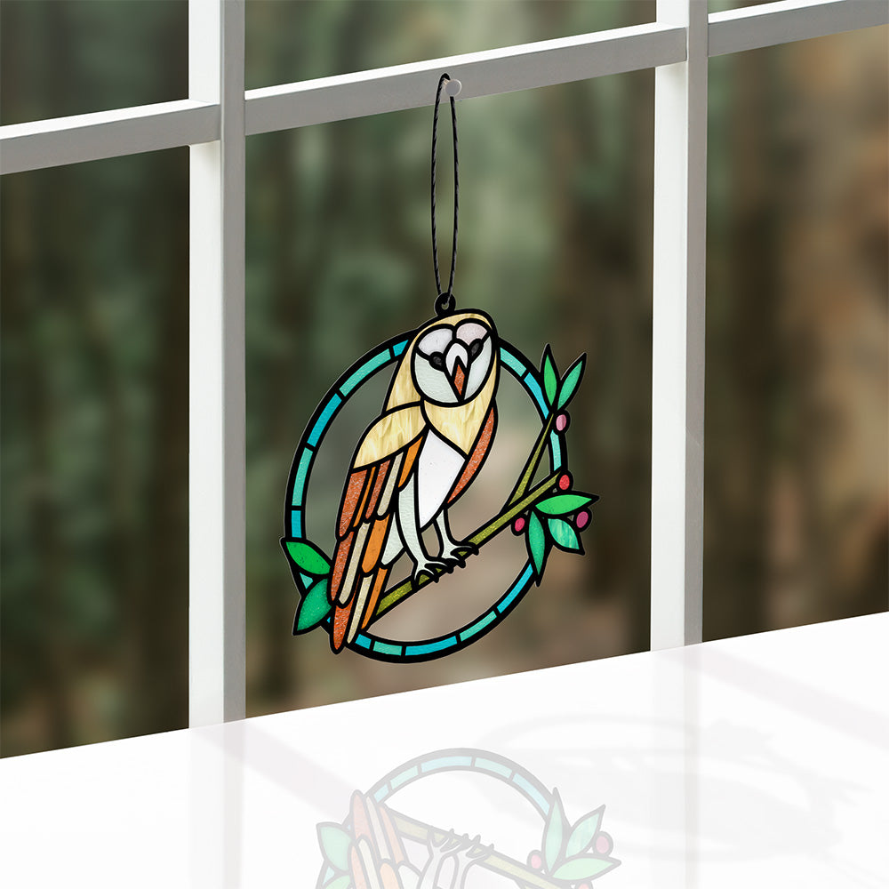 Nature's Peace Owl Suncatcher Card