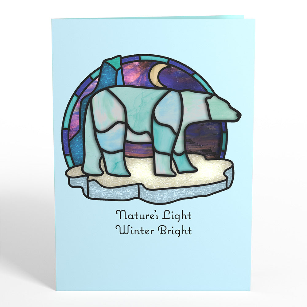 Nature's Light Polar Bear Suncatcher Card