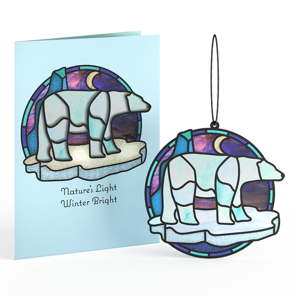 Nature's Light Polar Bear Suncatcher Card