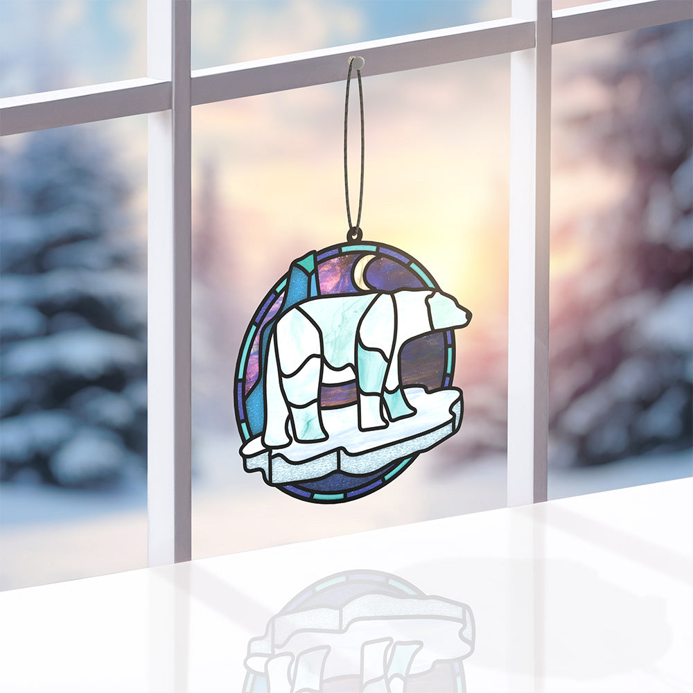Nature's Light Polar Bear Suncatcher Card