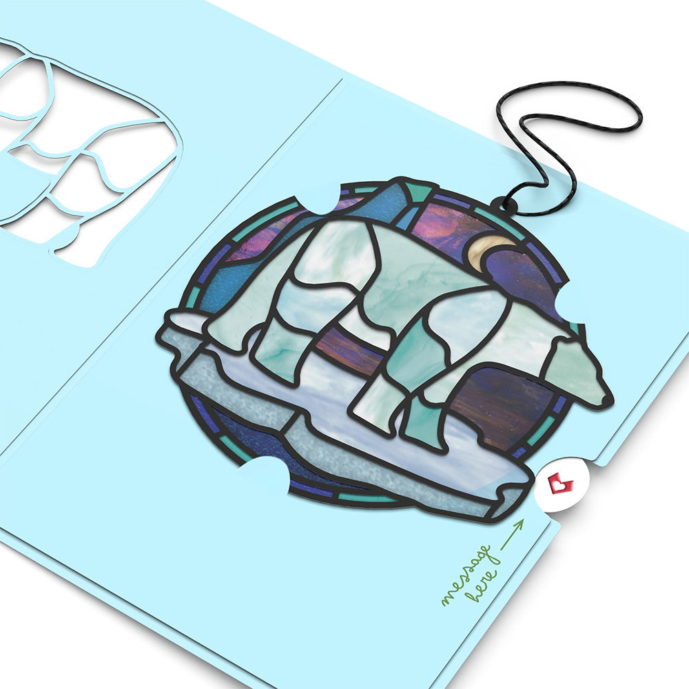 Nature's Light Polar Bear Suncatcher Card