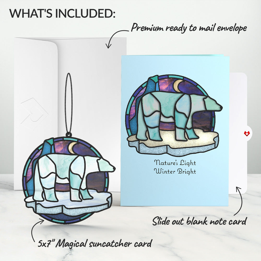 Nature's Light Polar Bear Suncatcher Card