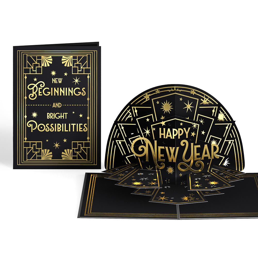 Art Deco New Year Pop-Up Card