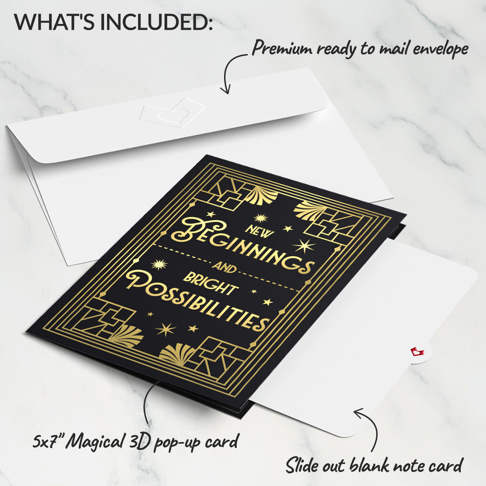 Art Deco New Year Pop-Up Card