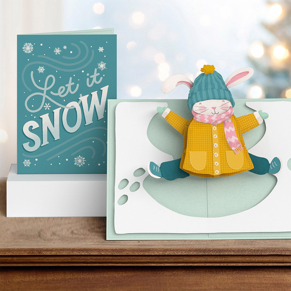 Let It Snow Winter Bunny Pop-Up Card