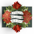 Season's Greetings Poinsettia Wreath Pop-Up Card