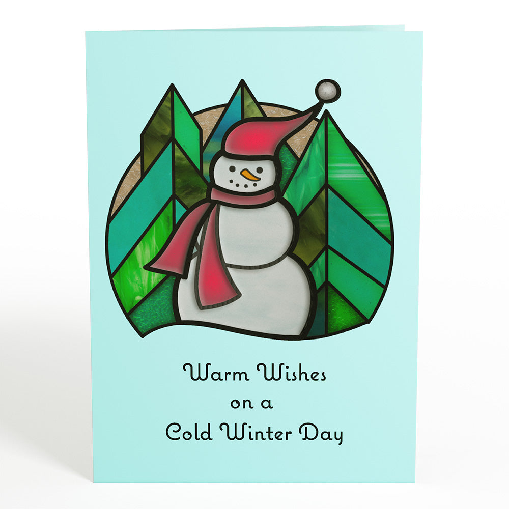 Warm Wishes Snowman Suncatcher Card