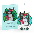 Warm Wishes Snowman Suncatcher Card