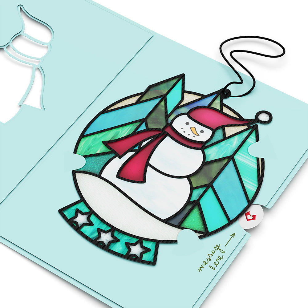 Warm Wishes Snowman Suncatcher Card