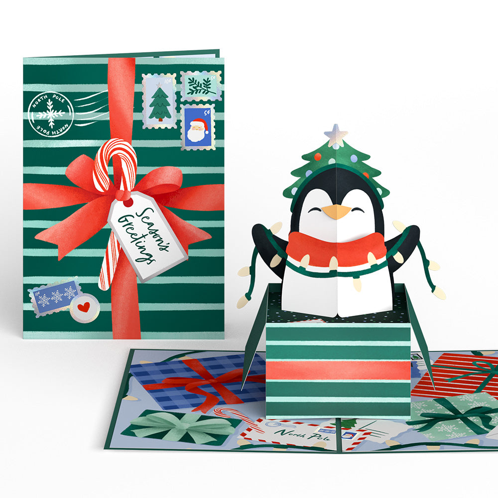 Season's Greetings Penguin Surprise Pop-Up Card