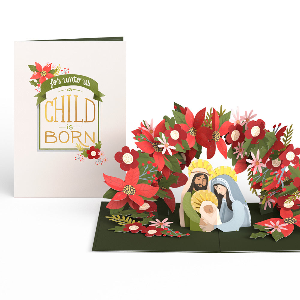 A Child Is Born Christmas Pop-Up Card
