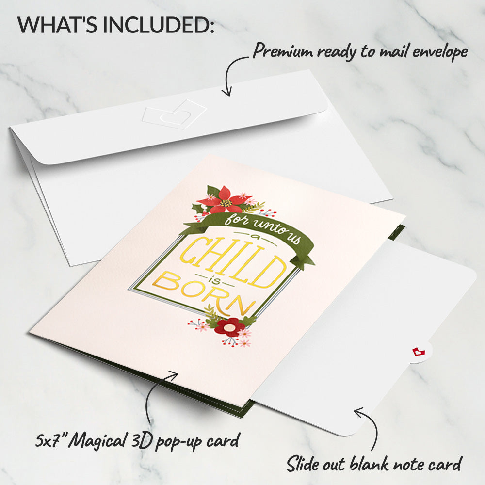 A Child Is Born Christmas Pop-Up Card