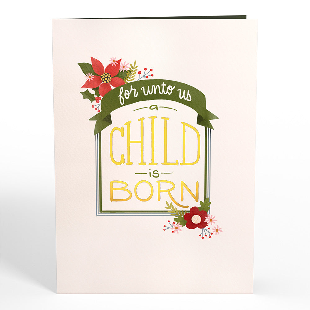 A Child is Born Christmas Pop-Up Card & Suncatcher Bouquet Bundle