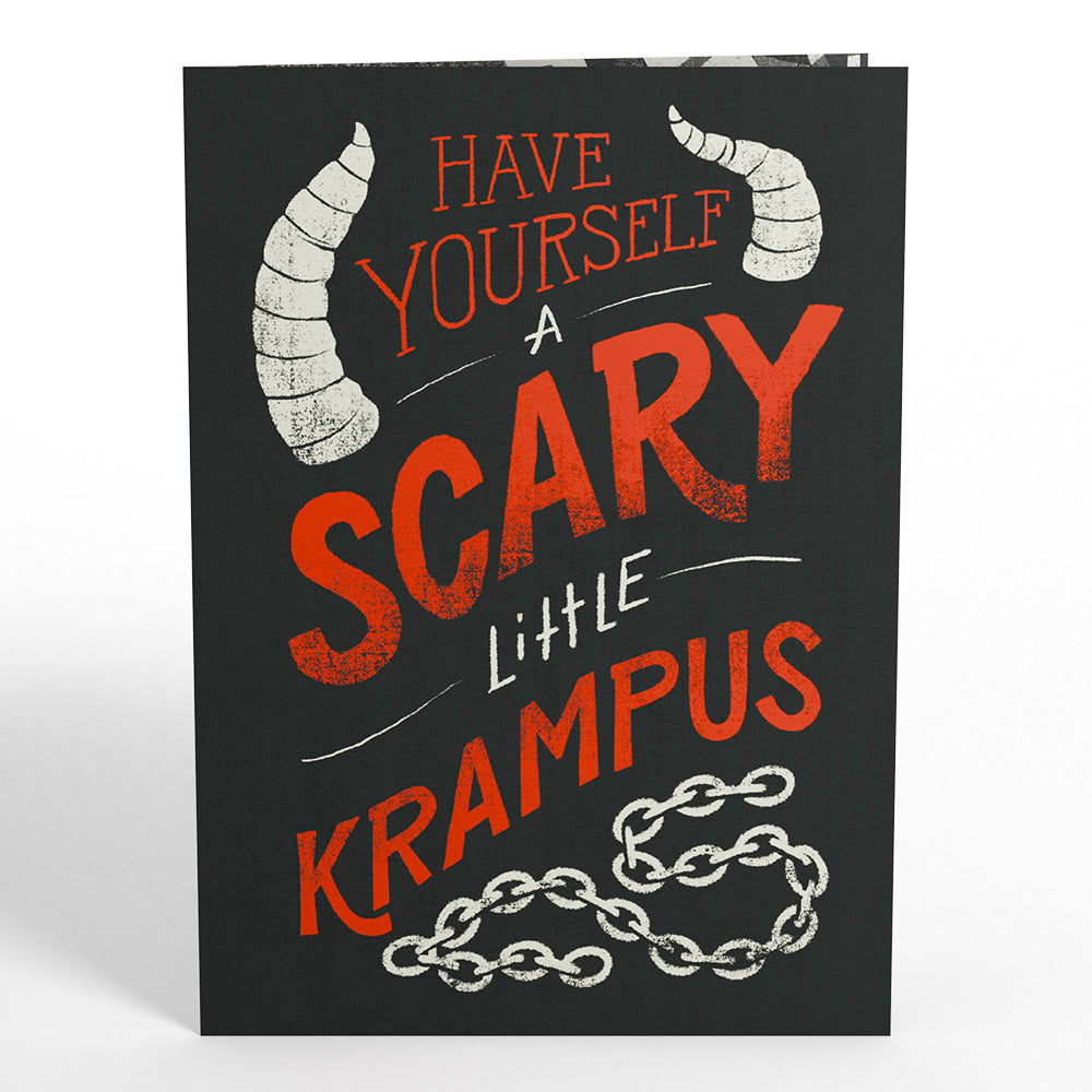 Scary Little Krampus Christmas Pop-Up Card