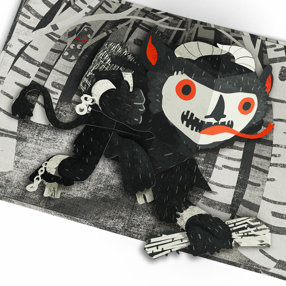 Scary Little Krampus Christmas Pop-Up Card