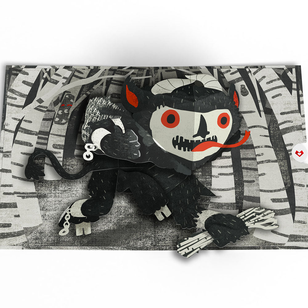Scary Little Krampus Christmas Pop-Up Card
