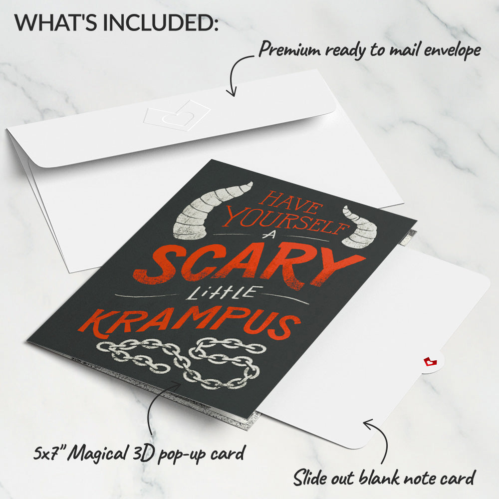 Scary Little Krampus Christmas Pop-Up Card
