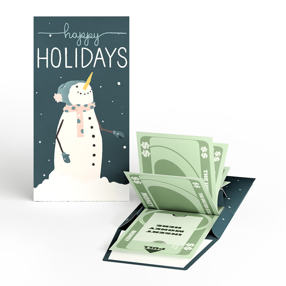 Happy Holidays Snowman Money Holder