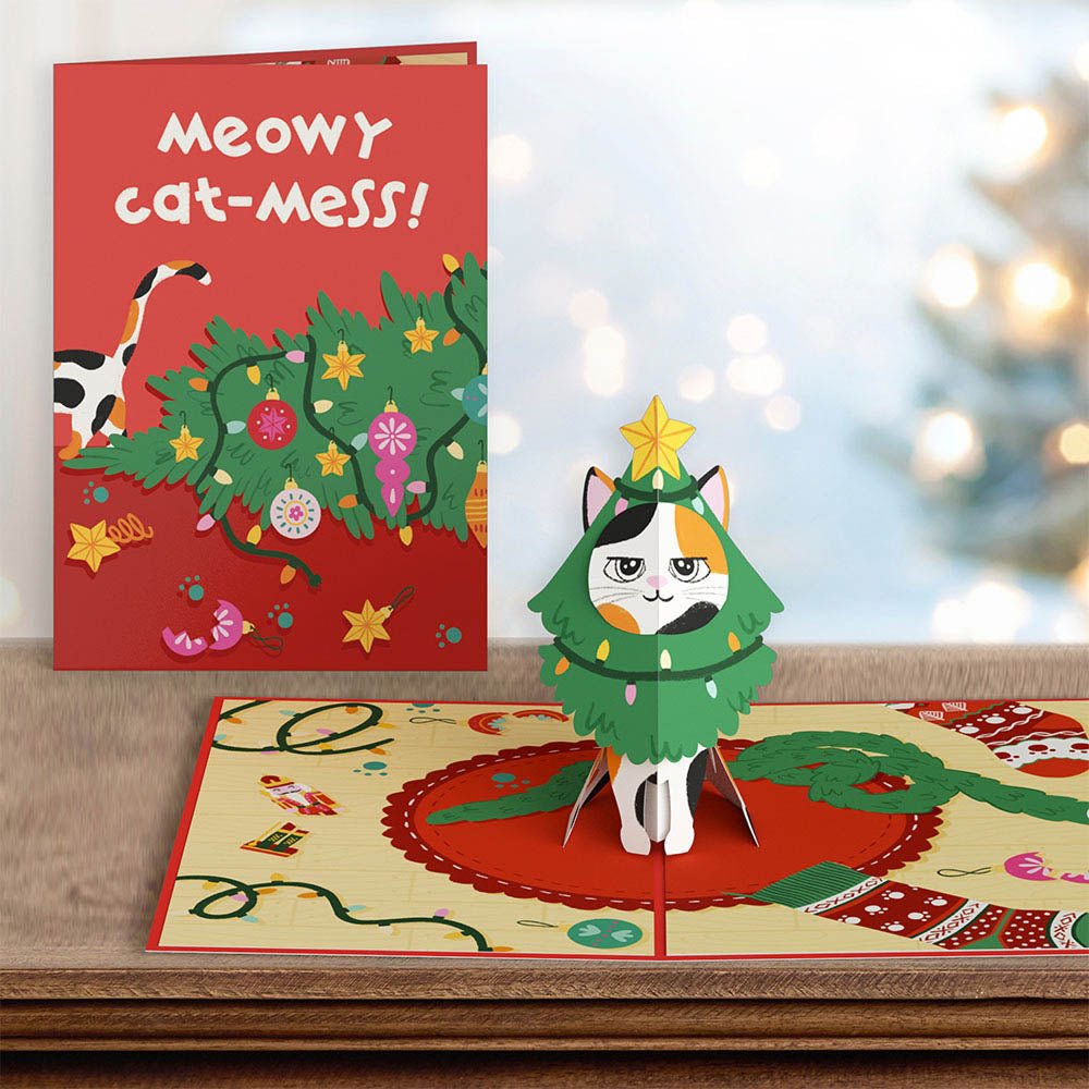Meowy Cat-mess Christmas Pop-Up Card
