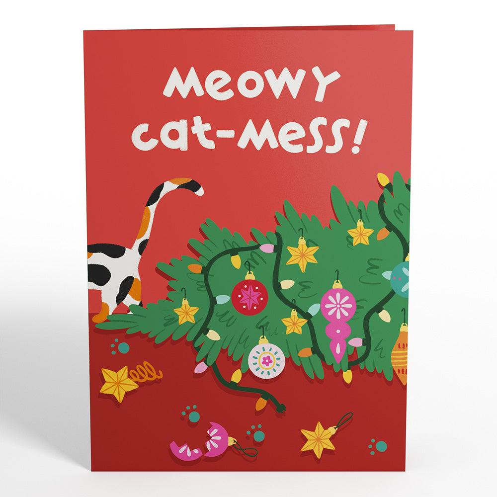 Meowy Cat-mess Christmas Pop-Up Card