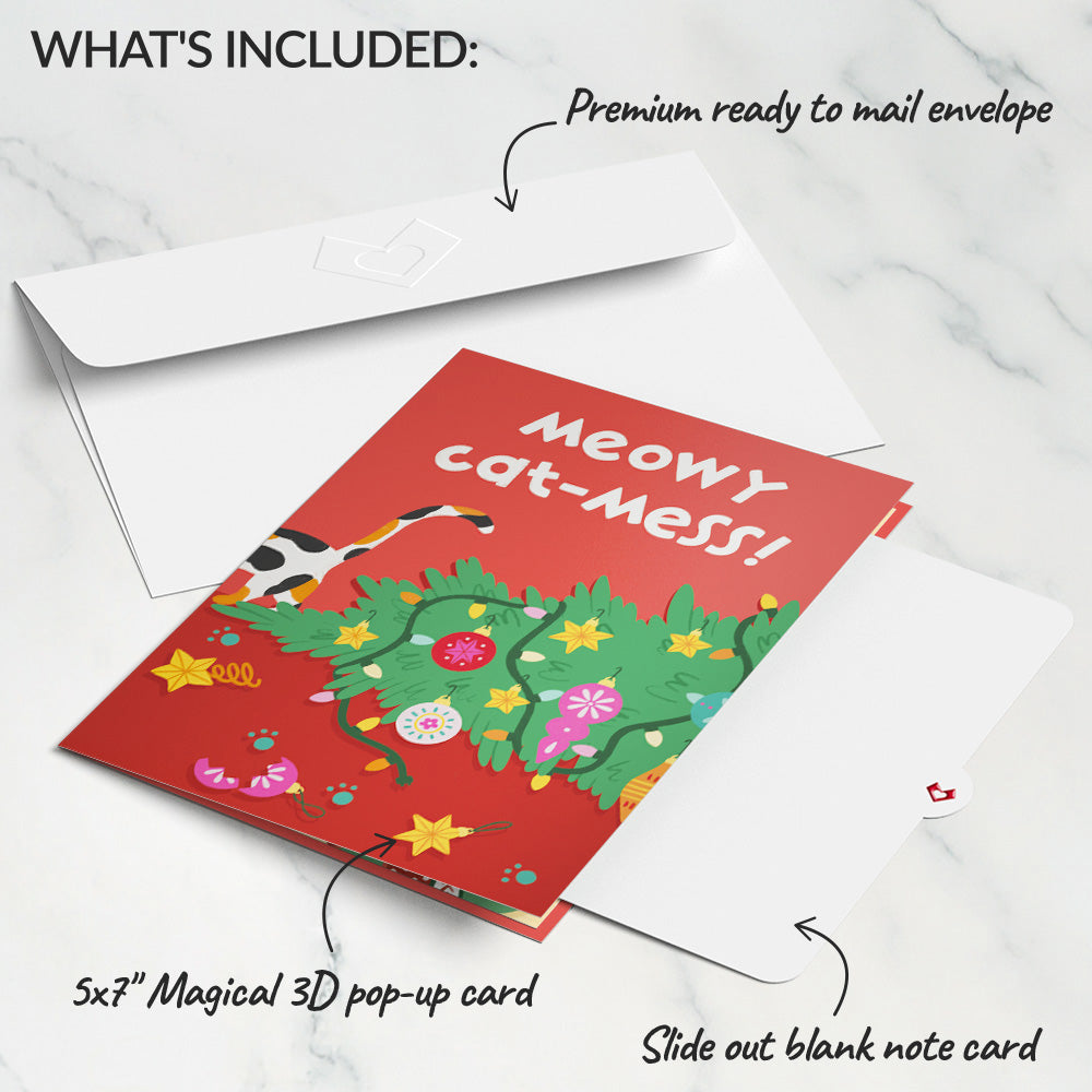 Meowy Cat-mess Christmas Pop-Up Card