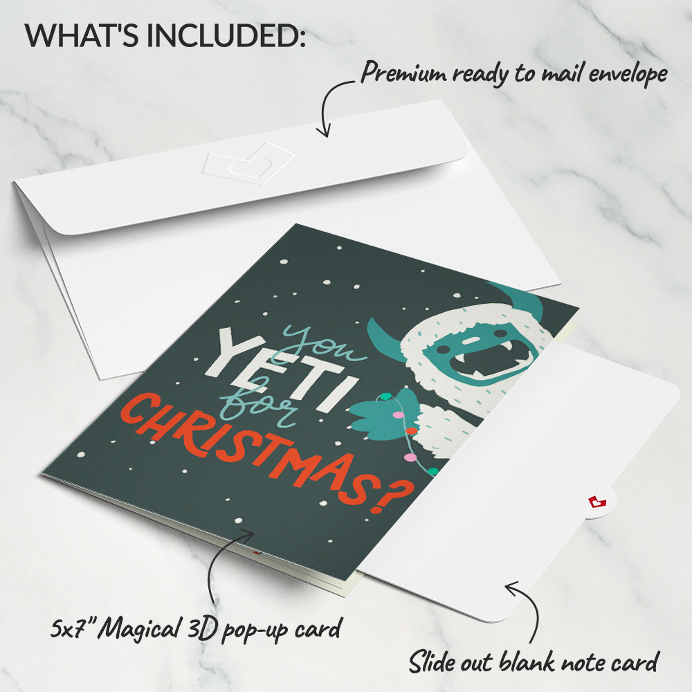 Yeti for Christmas Pop-Up Card