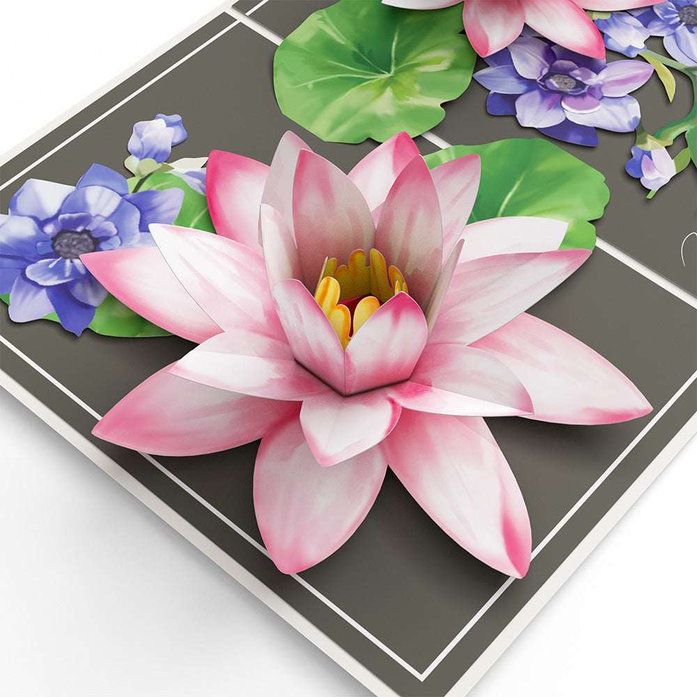 Born to Bloom: July Birth Month Flowers Pop-Up Card