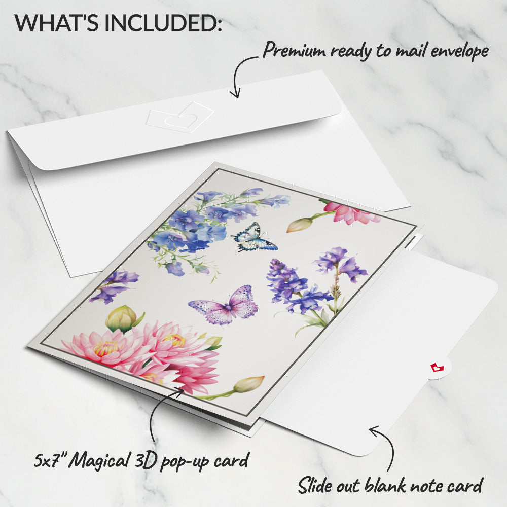 Born to Bloom: July Birth Month Flowers Pop-Up Card