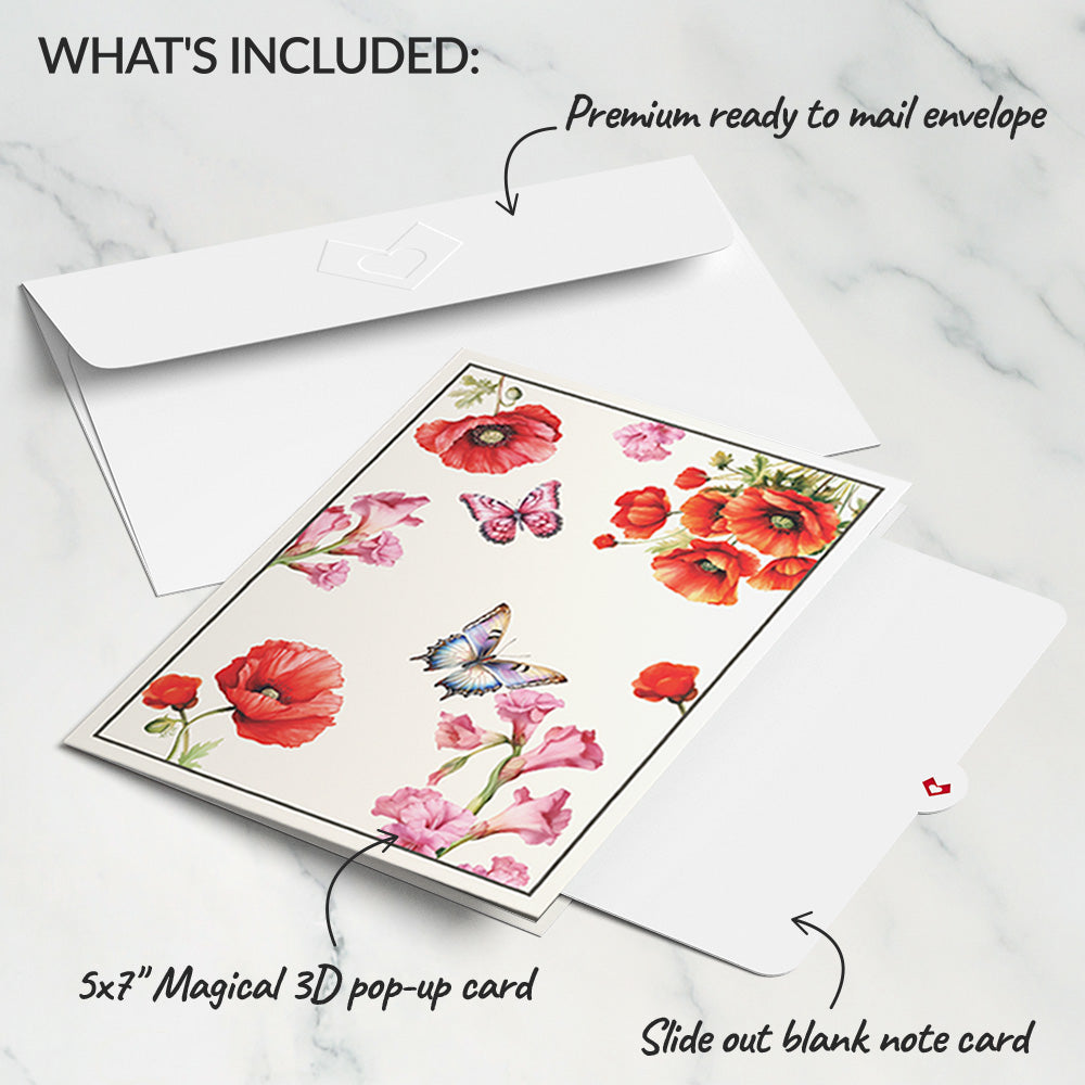 Born to Bloom: August Birth Month Flowers Pop-Up Card