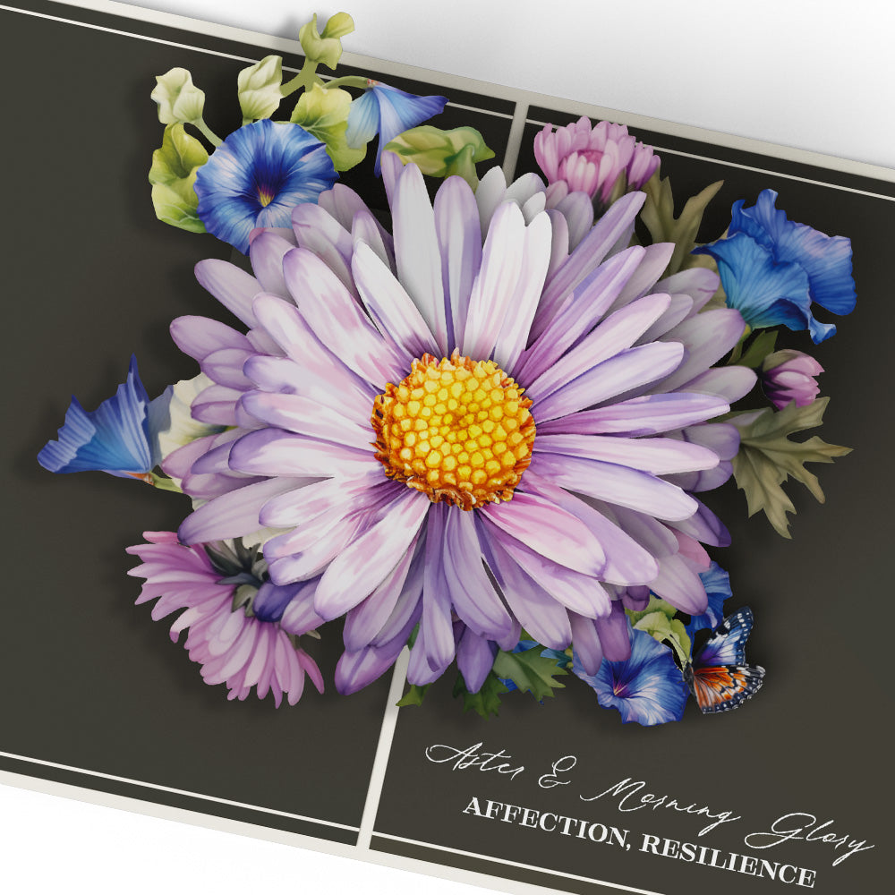 Born to Bloom: September Birth Month Flowers Pop-Up Card and Morning Glory Sentiment Set