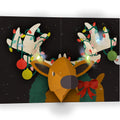 All Is Bright Holiday Reindeer Light-Up Pop-Up Card