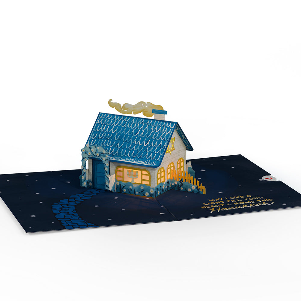 Home for Hanukkah Light-Up Pop-Up Card
