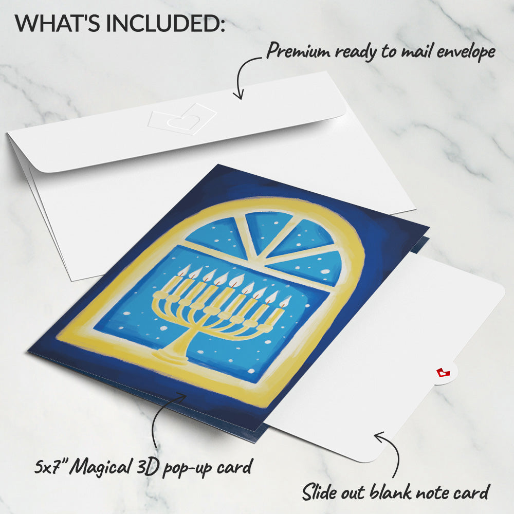 Home for Hanukkah Light-Up Pop-Up Card