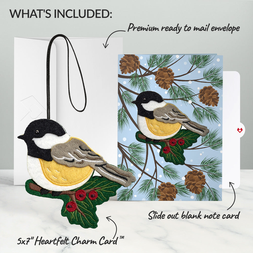 Winter Chickadee HeartFelt Charm Card™