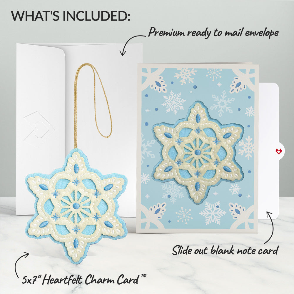 Icy Snowflake HeartFelt Charm Card™